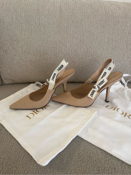 Dior Shoes - Dior Beige J'Adior Pointed Slingback Heels